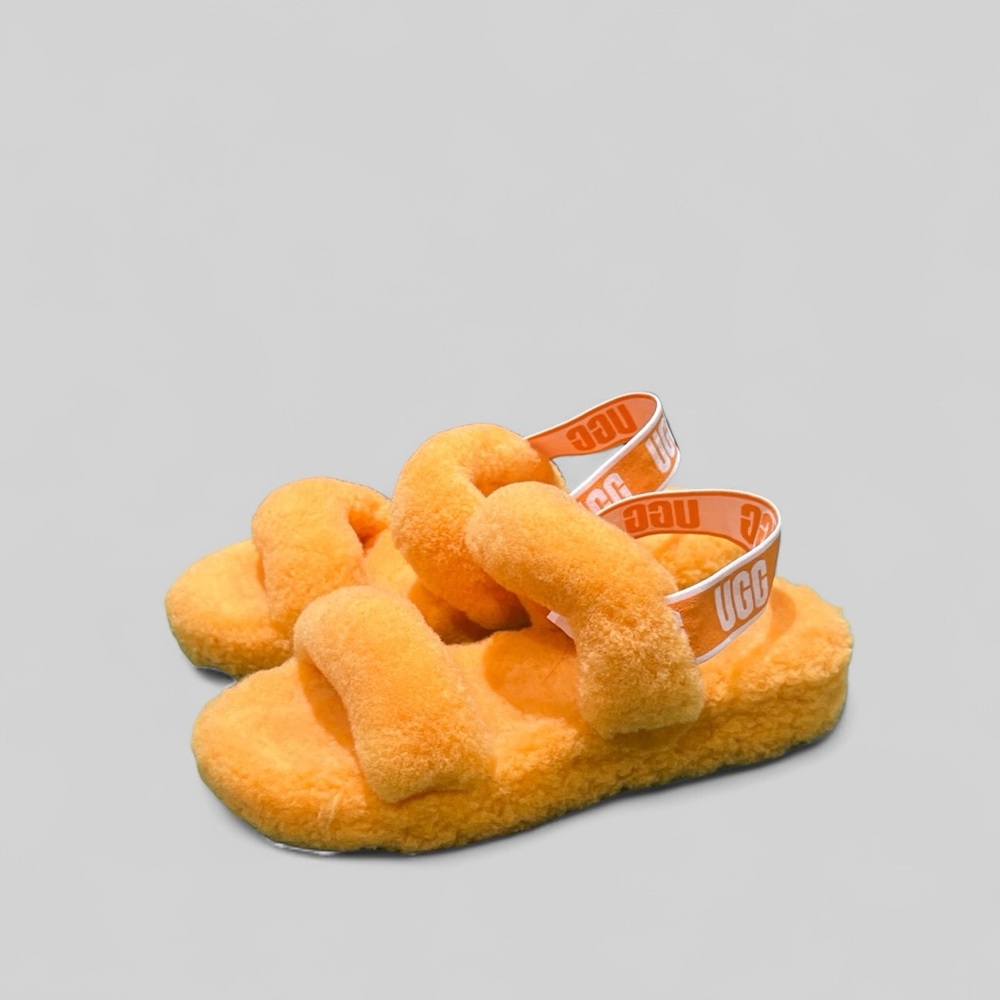 UGG Women's Vibrant Orange Fluffy Sandals